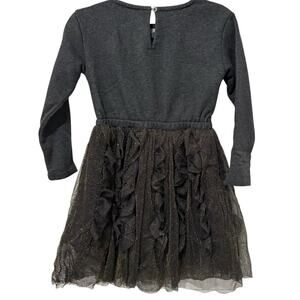 J. Crew Crewcuts | Dress Long Sleeve Gray Fleece Tulle Knee Length Metallic- 5